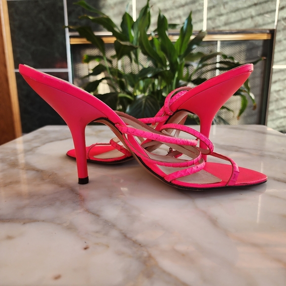 Pedro Garcia Bright Pink Strappy Heels, Sz 38 - Picture 9 of 15